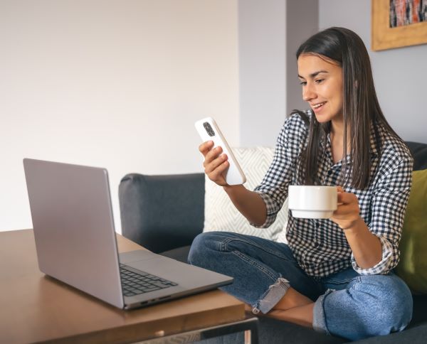 young business woman at home